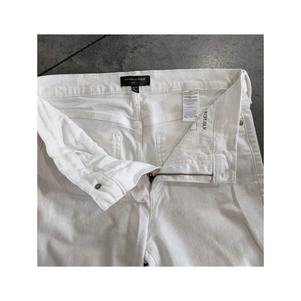 Banana Republic White Straight Leg Skinny Fit Jeans Women's Size‎ 30/10